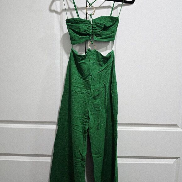 NWT Revolve x RUMER - XS Amoura Cutout Jumpsuit In Green - Picture 5 of 8